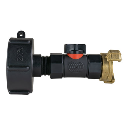 IBC 2” S60X6 Cap with Integrated BSP Female Valve and Geka-Type Hose Connector