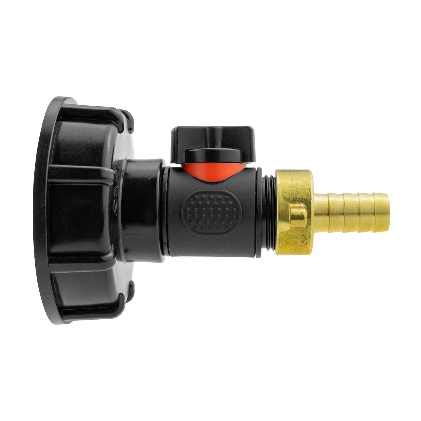 IBC 2” S60X6 Cap with Integrated BSP Male Valve and 13mm Brass Hose Tail