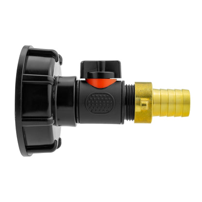 IBC 2” S60X6 Cap with Integrated BSP Male Valve and 19mm Brass Hose Tail