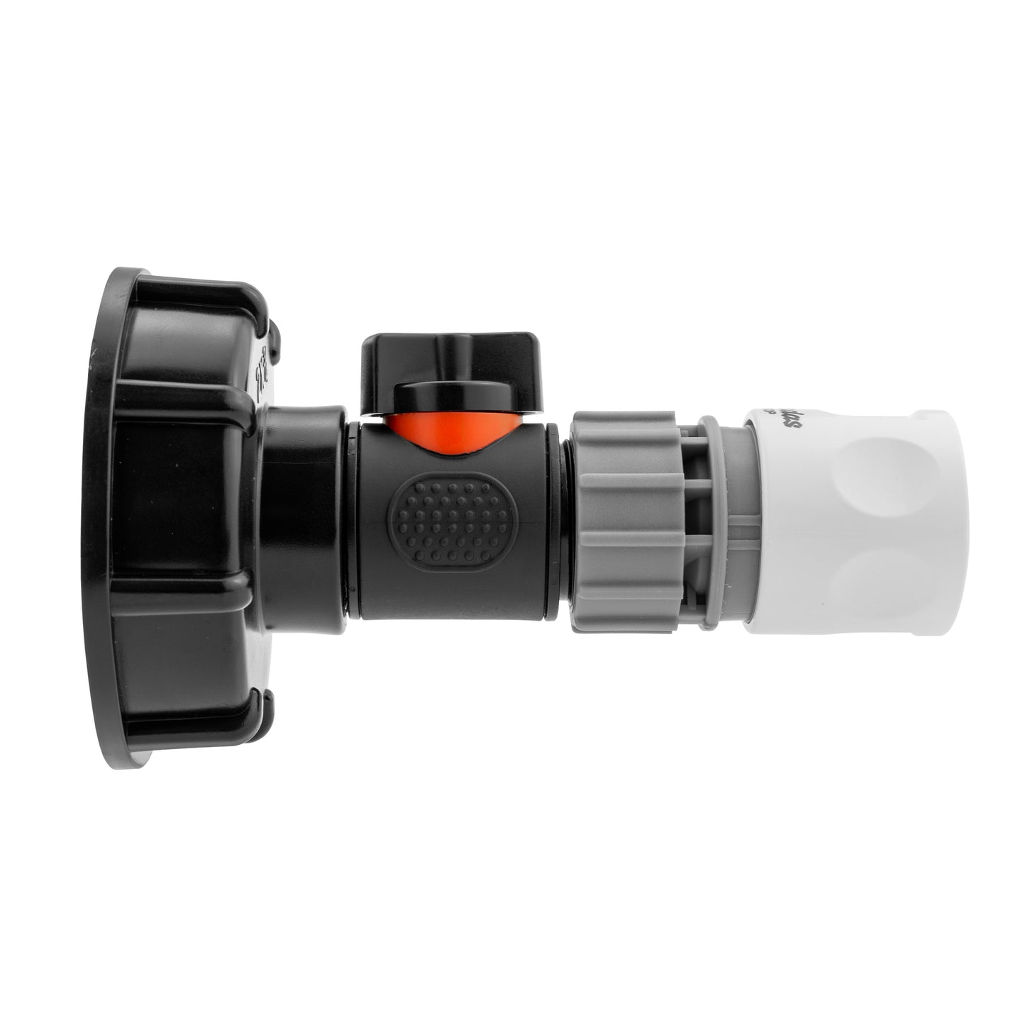 IBC 2” S60X6 Cap with Integrated BSPM Valve and ¾” BSPF Quick-Connect Female Hose Connector – WL