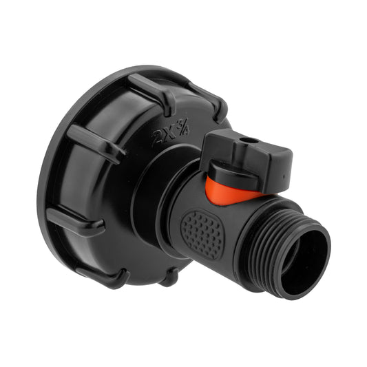 IBC 2” S60X6 Cap with Integrated In-Line BSP Male Threaded Valve