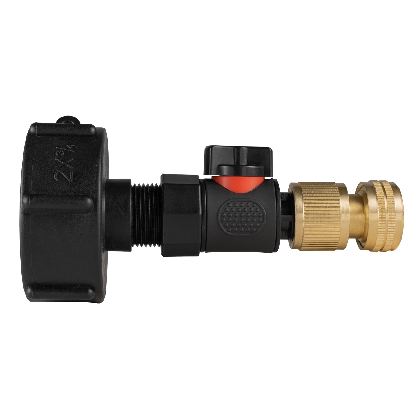 IBC 2” S60X6 Lid with BSPF Thread, Quick-Connect Male Valve & Brass Hose Connector