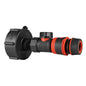 IBC 2” S60X6 Cap with BSPF Thread, Snap-On Male Valve and Soft-Grip Black Hose Connector