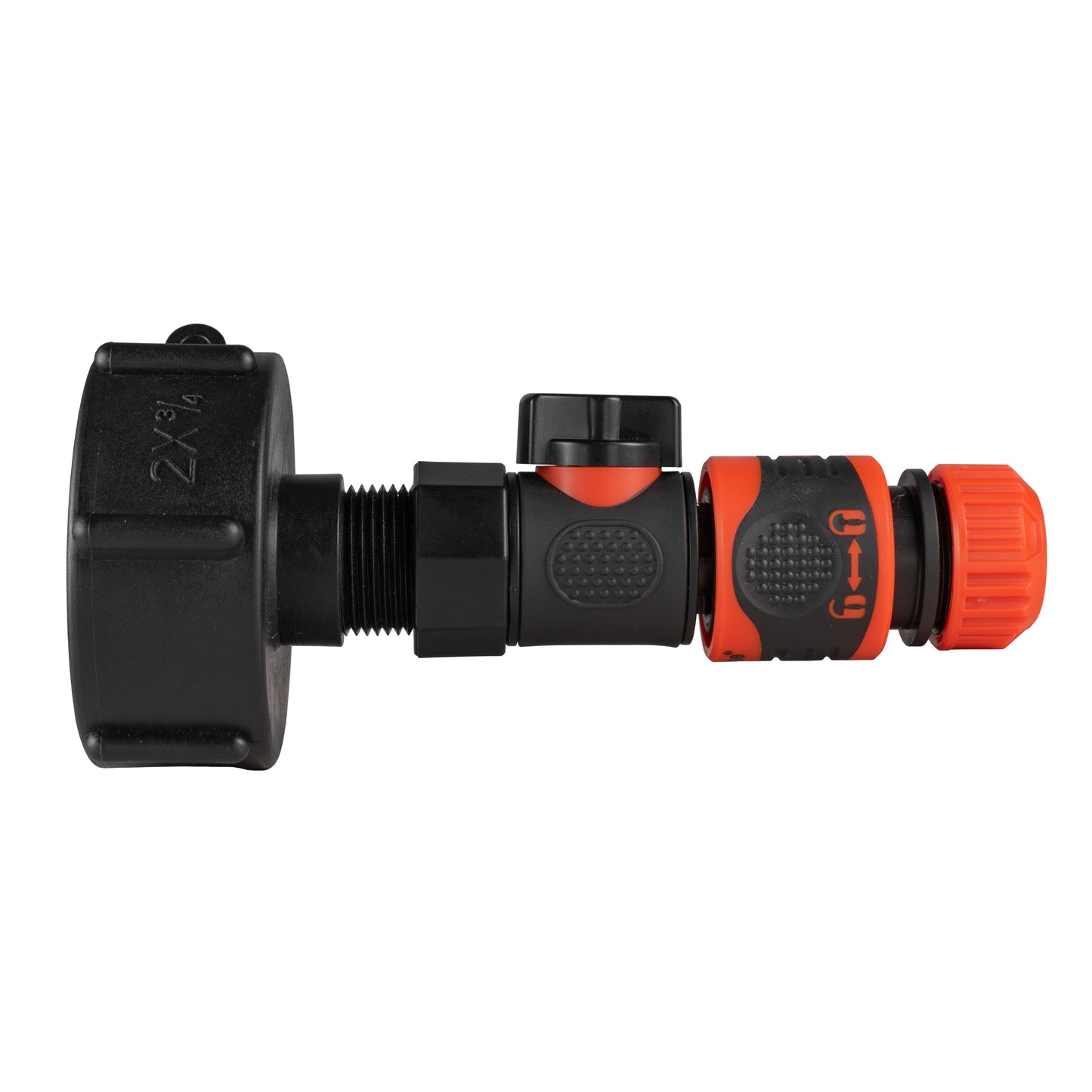 IBC 2” S60X6 Lid with BSPF Thread, Quick-Connect Male Valve and Locking Hose Connector