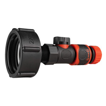 IBC 2” S60X6 Lid with BSPF Thread, Quick-Connect Male Valve and Locking Hose Connector