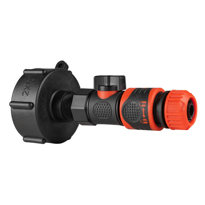 IBC 2” S60X6 Lid with BSPF Thread, Quick-Connect Male Valve and Locking Hose Connector