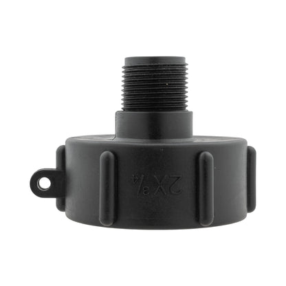IBC 2” S60X6 Cap with BSPF Thread, Snap-On Male Valve and 4mm Barb Hose Connector