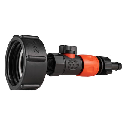 IBC 2” S60X6 Lid with BSPF Thread – Snap-On Male Valve and 16mm Hose Barb Connector Set