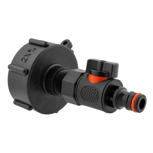 Quick-Connect Male Valve with IBC 2” S60X6 Cap and BSPF Thread