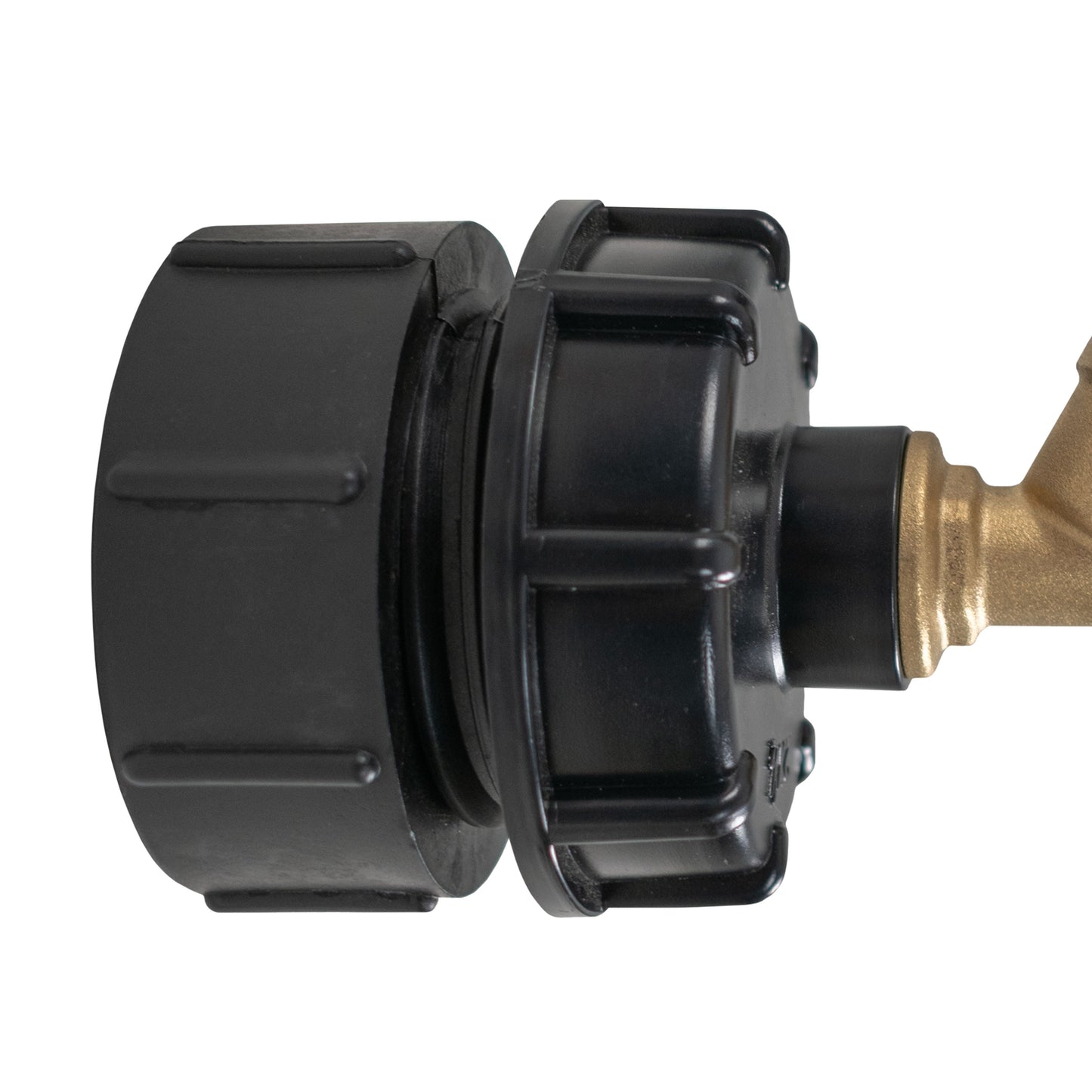 S60X6 IBC 2" BSPF Adapter Kit with ½” BSPF Reducer Cap and Brass Bib Tap with 1/2” Hose Barb
