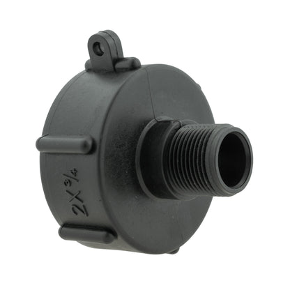 IBC 2” S60X6 Cap with BSPF Thread, Quick-Connect Male Valve and ¾” BSPM Hose Fitting