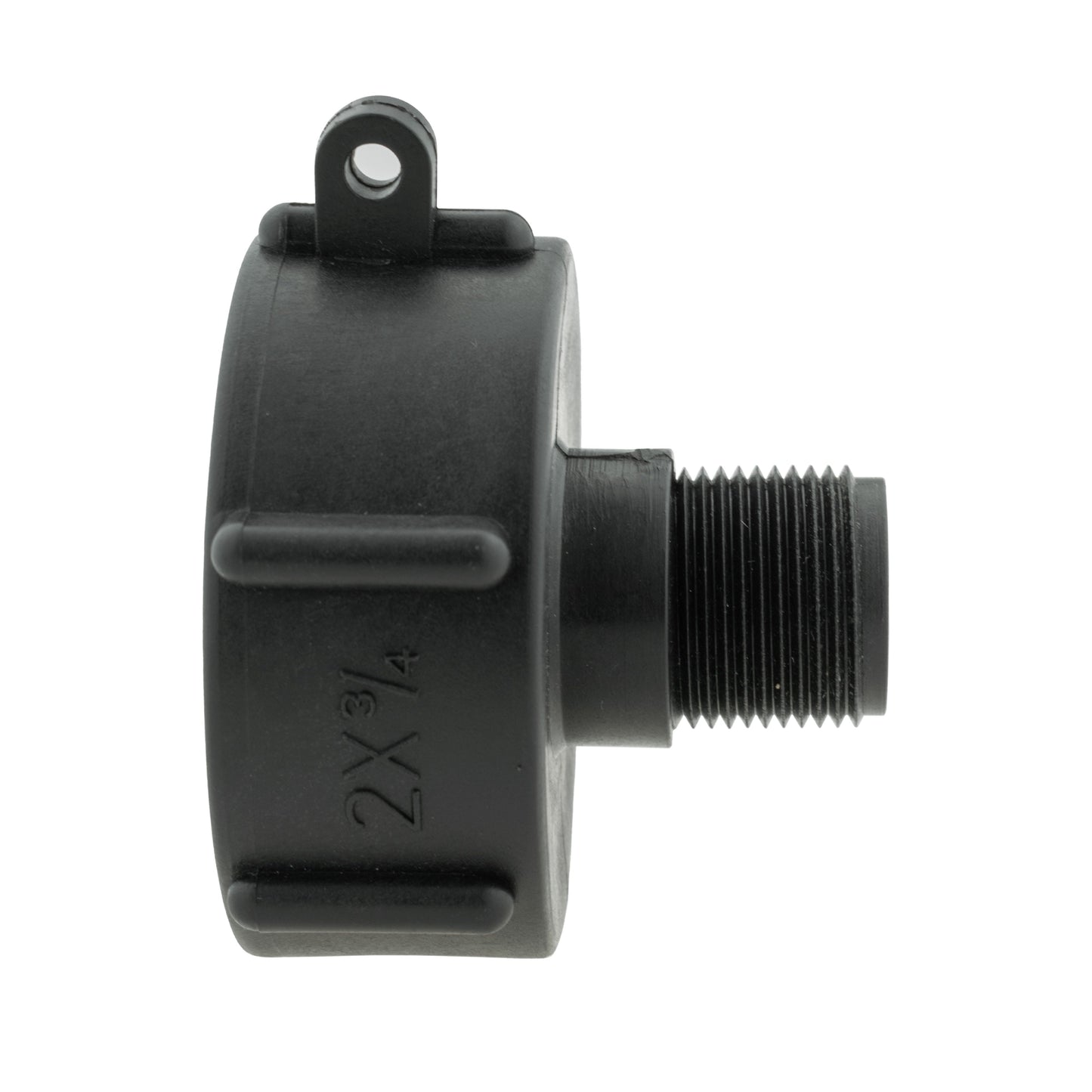IBC 2” S60X6 Cap with BSPF Thread, Quick-Connect Male Valve and ¾” BSPM Hose Fitting