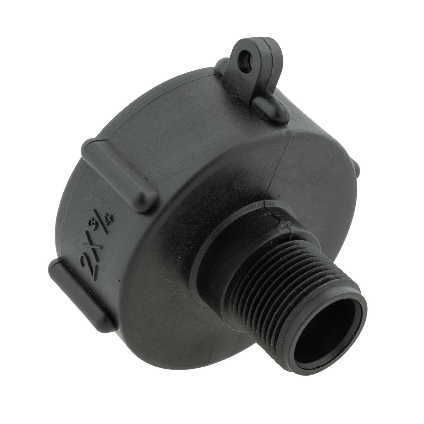 IBC 2” S60X6 Cap with BSPF Thread, Quick-Connect Male Valve and ¾” BSPM Hose Fitting