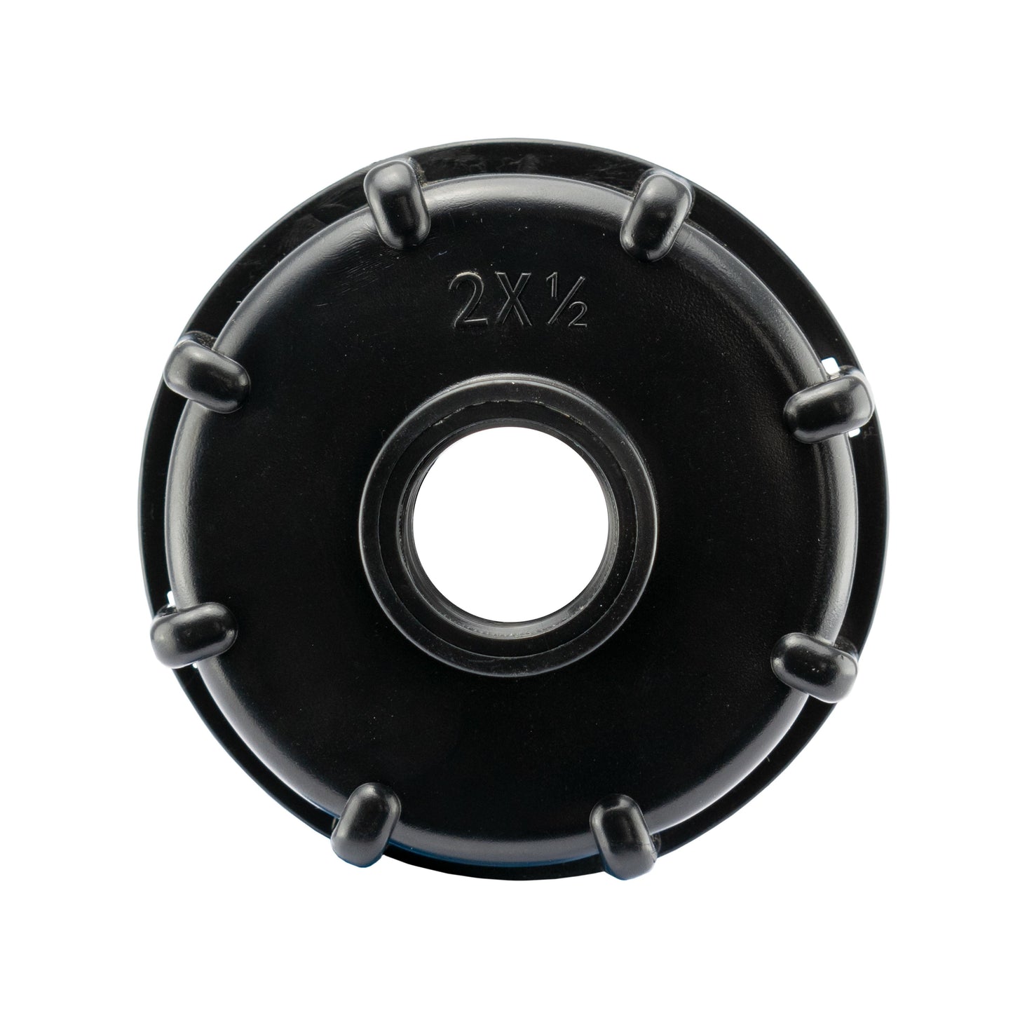 IBC 2” BSPF to S60X6 Cap with S60X6 to ½” BSPF Reducer and ½” BSP Quick-Connect Lever Tap
