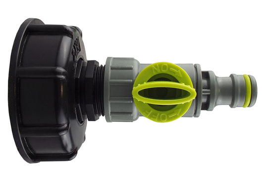 IBC 2” S60X6 Lid with ¾” BSP Thread and Quick-Connect Lime Valve