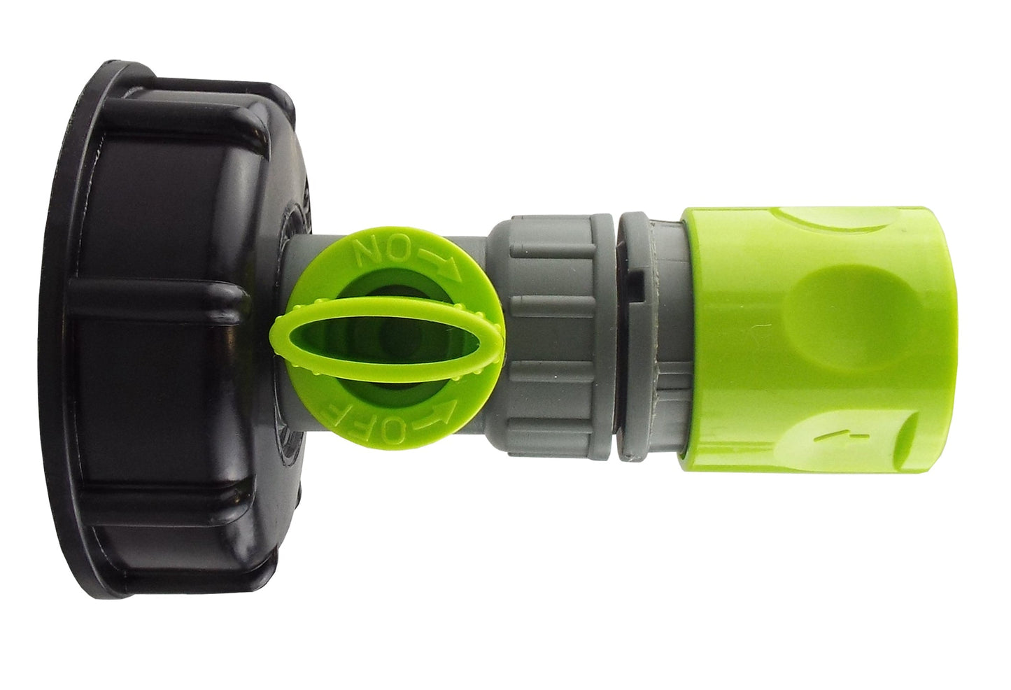 IBC 2” S60X6 Lid with BSP Valve and Lime Hose Click Connector