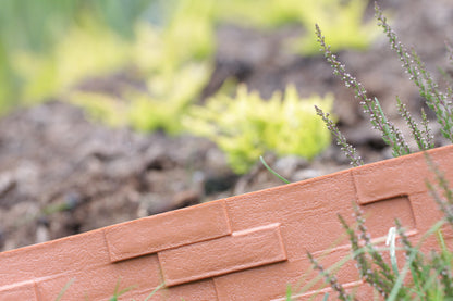 Grey Plastic Palisade Lawn Border with Slate Texture 2.38m