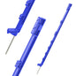Electric Fence Post 105cm BLUE Heavy Duty Plastic Stake 8 Clips Metal Spike