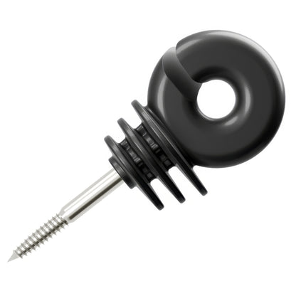 Black Ring Insulator FI5 5mm Screw In Electric Fence Wire Rope Holder for Wooden Fence Posts
