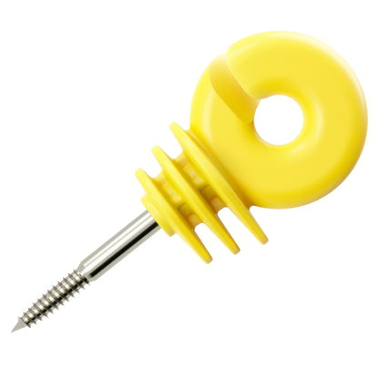Yellow Ring Insulator FI5 5mm Screw In Electric Fence Wire Rope Holder for Wooden Fence Posts