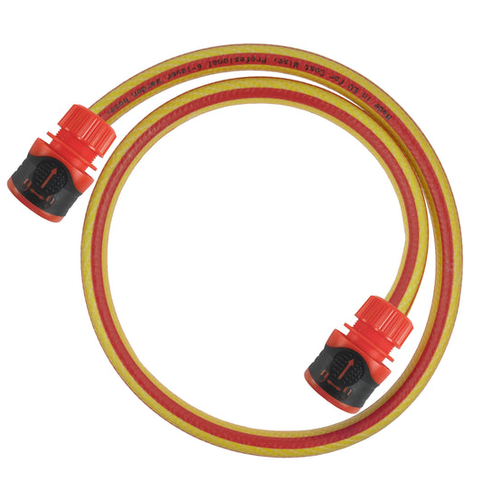 High-Quality Yellow Garden Hose with Orange Locking Connectors