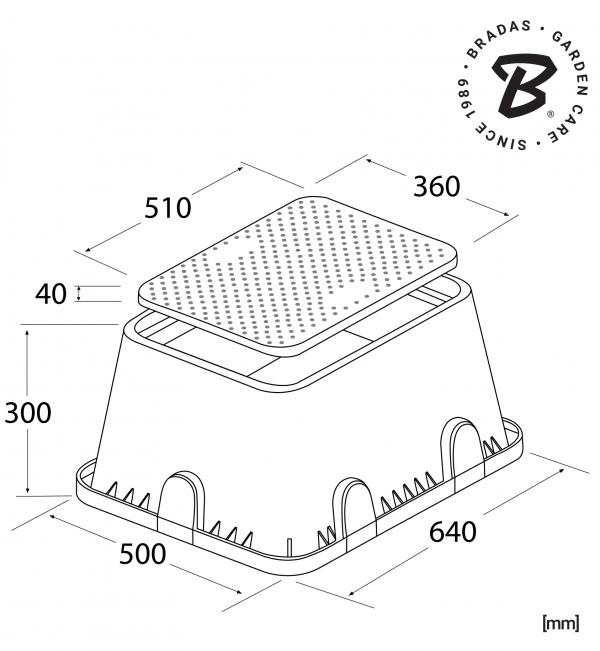 Heavy-Duty Jumbo Valve Box 64x50cm