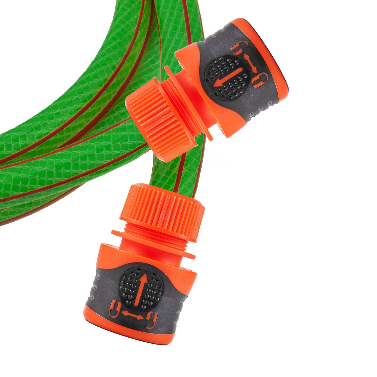 High-Quality Green Garden Hose with Orange Locking Connectors