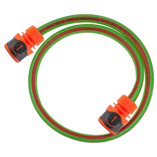 High-Quality Green Garden Hose with Orange Locking Connectors