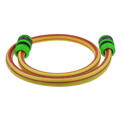 High-Quality Yellow Garden Hose with Green Locking Connectors