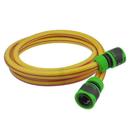 High-Quality Yellow Garden Hose with Green Locking Connectors