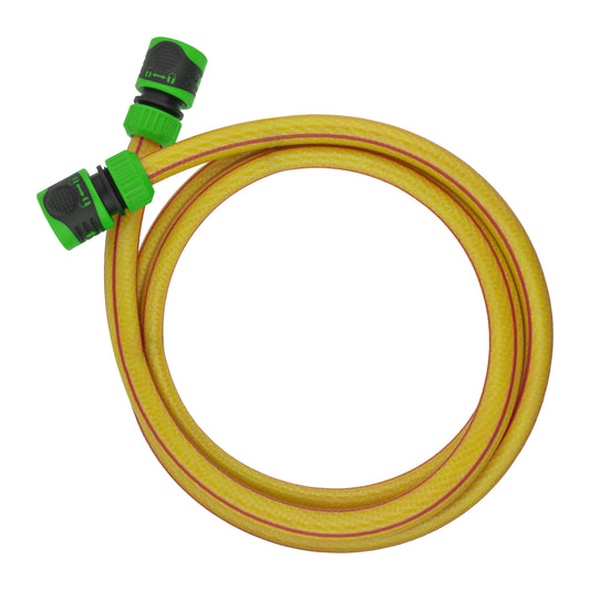 High-Quality Yellow Garden Hose with Green Locking Connectors