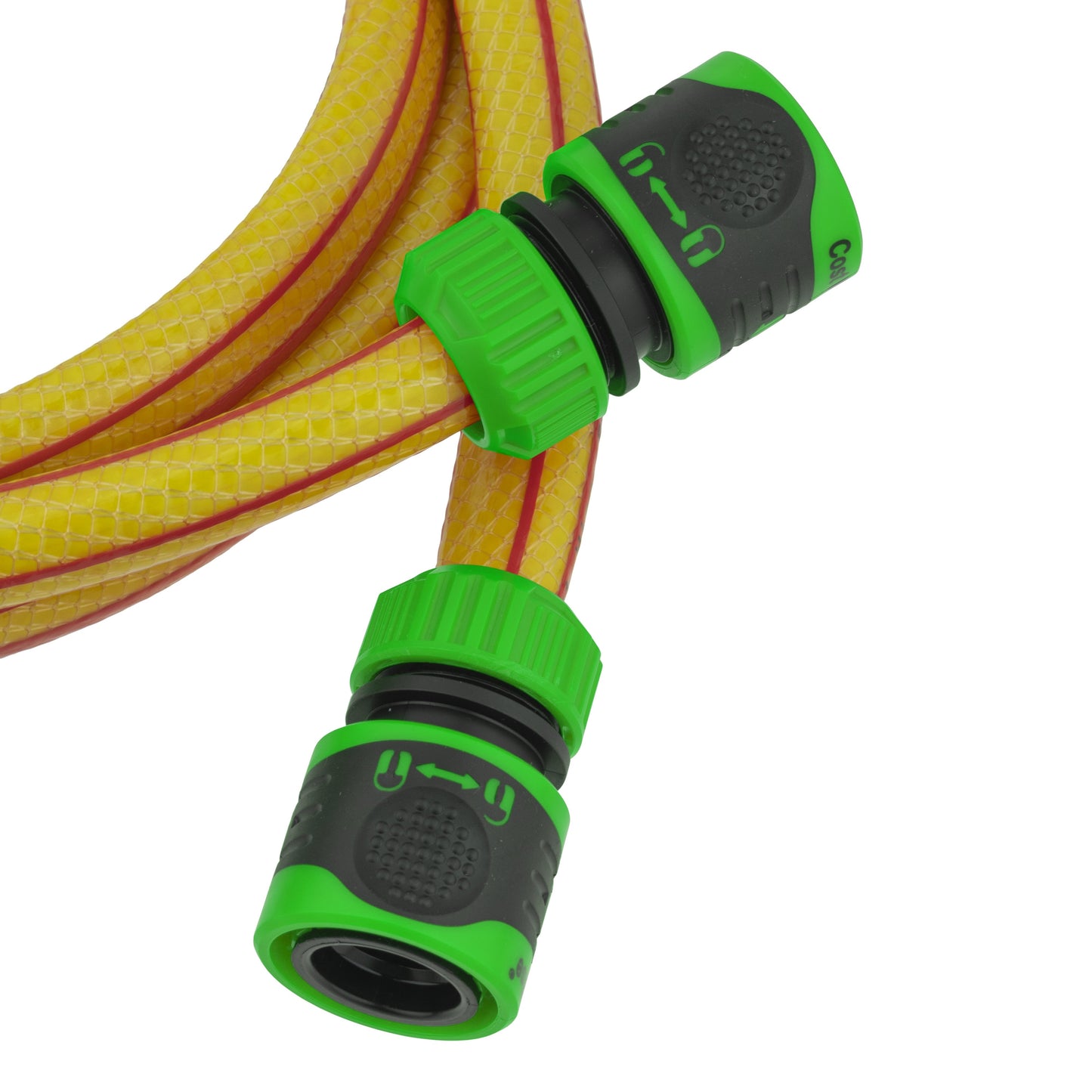 High-Quality Yellow Garden Hose with Green Locking Connectors