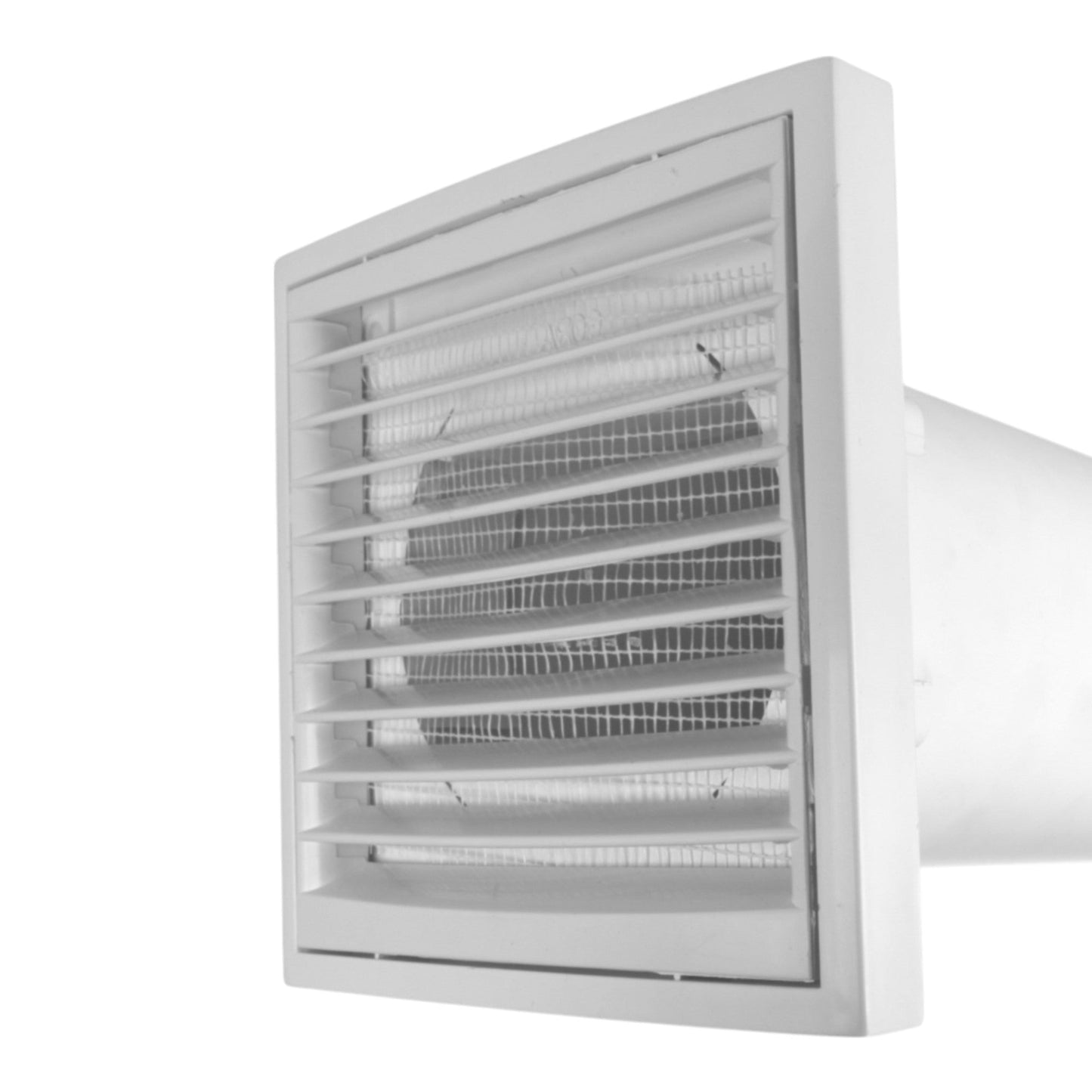 Wall Duct Ventilation Set with VC-KR0153 Louvre Grille and Graphite External Cover