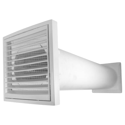 Wall Duct Ventilation Set with VC-KR0153 Louvre Grille and Brown External Cover