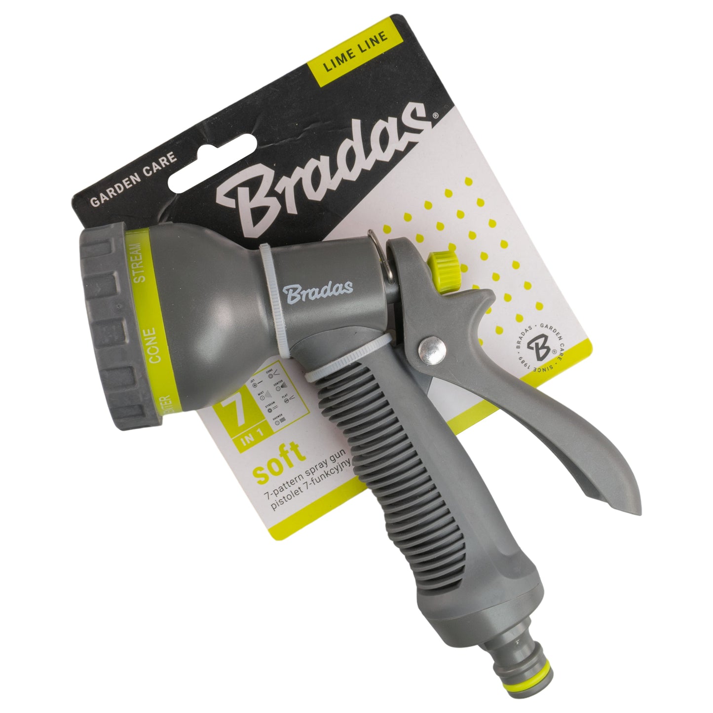 Multi-Function Hose Gun Water Sprayer – 7-Pattern, Lime