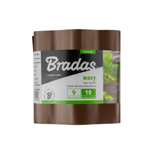 Brown Plastic Wave‑Pattern Lawn Edging Strip – 10cm × 9m