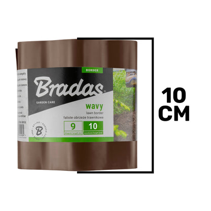 Brown Plastic Wave‑Pattern Lawn Edging Strip – 10cm × 9m