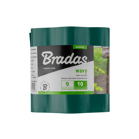 Green Plastic Wave‑Pattern Lawn Edging Strip – 10cm × 9m