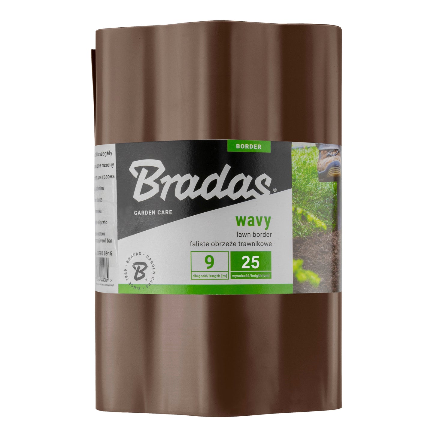 Brown Plastic Wave‑Pattern Lawn Edging Strip – 25cm × 9m