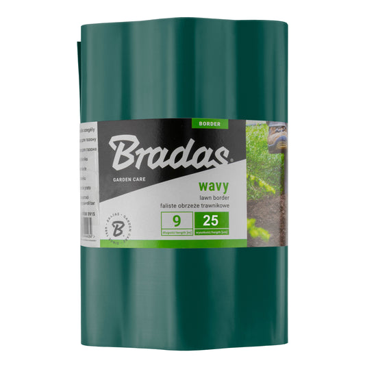 Green Plastic Wave‑Pattern Lawn Edging Strip – 25cm × 9m