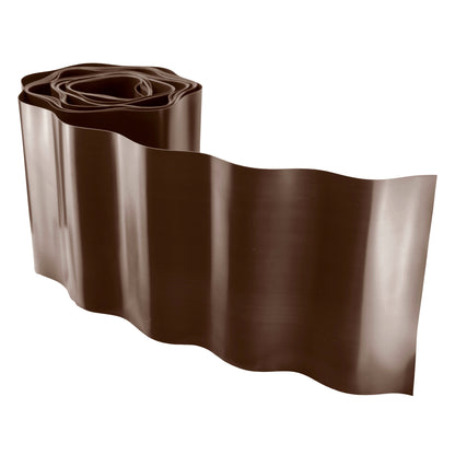 Brown Plastic Wave‑Pattern Lawn Edging Strip – 25cm × 9m