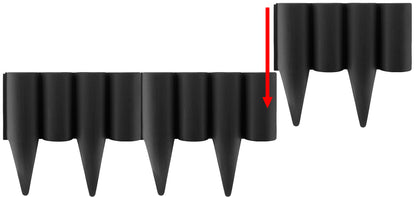 Black Plastic Palisade Lawn Border with Wood Effect 2.5m