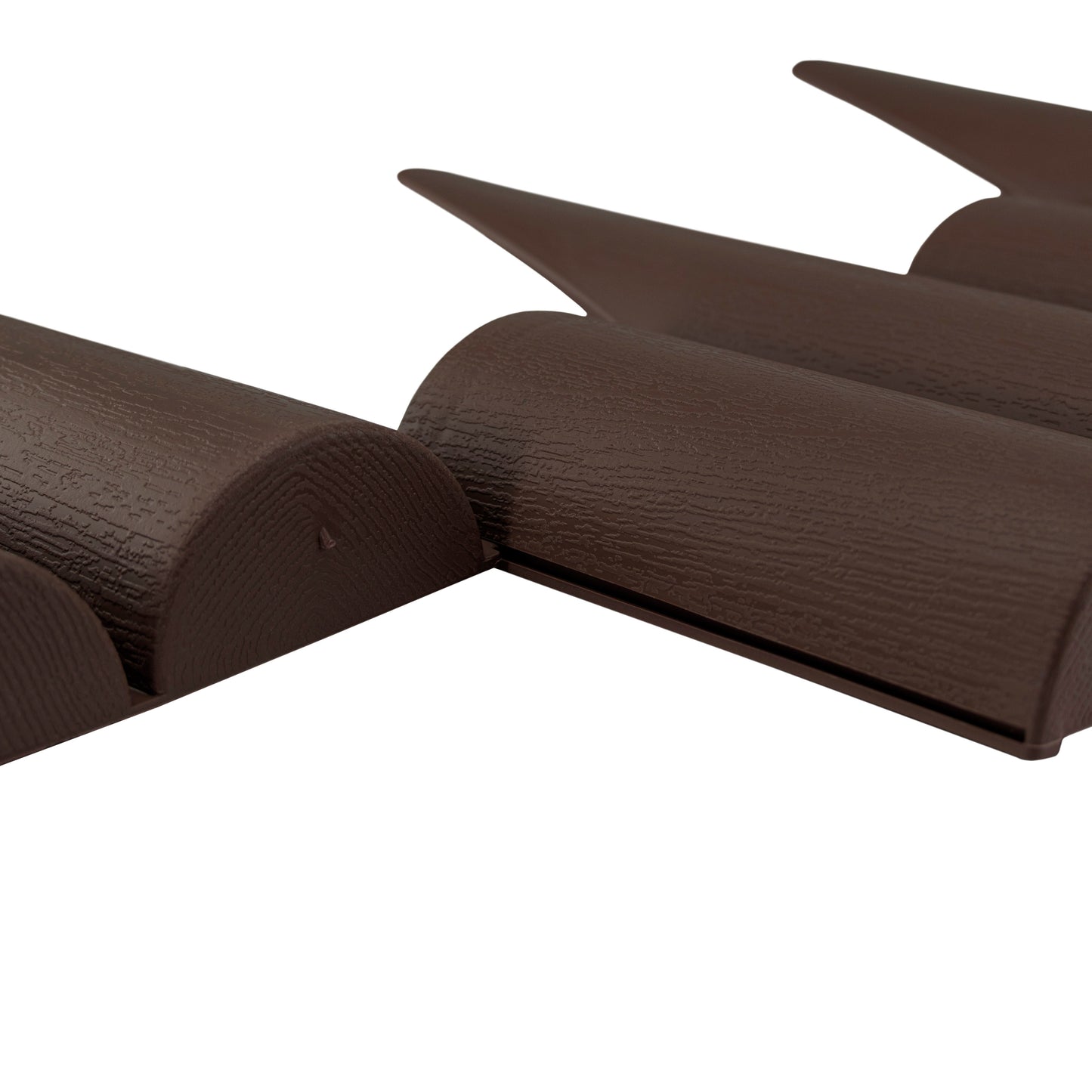 Brown Plastic Palisade Lawn Border with Wood Effect 2.5m