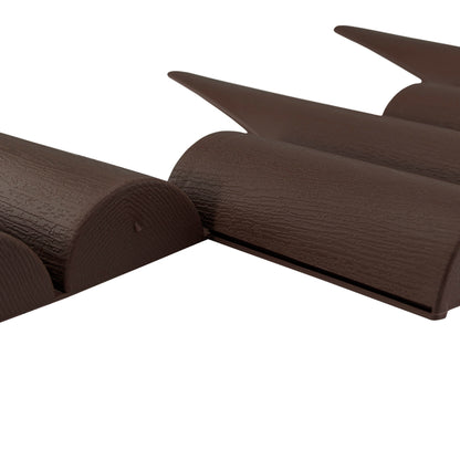 Brown Plastic Palisade Lawn Border with Wood Effect 2.5m