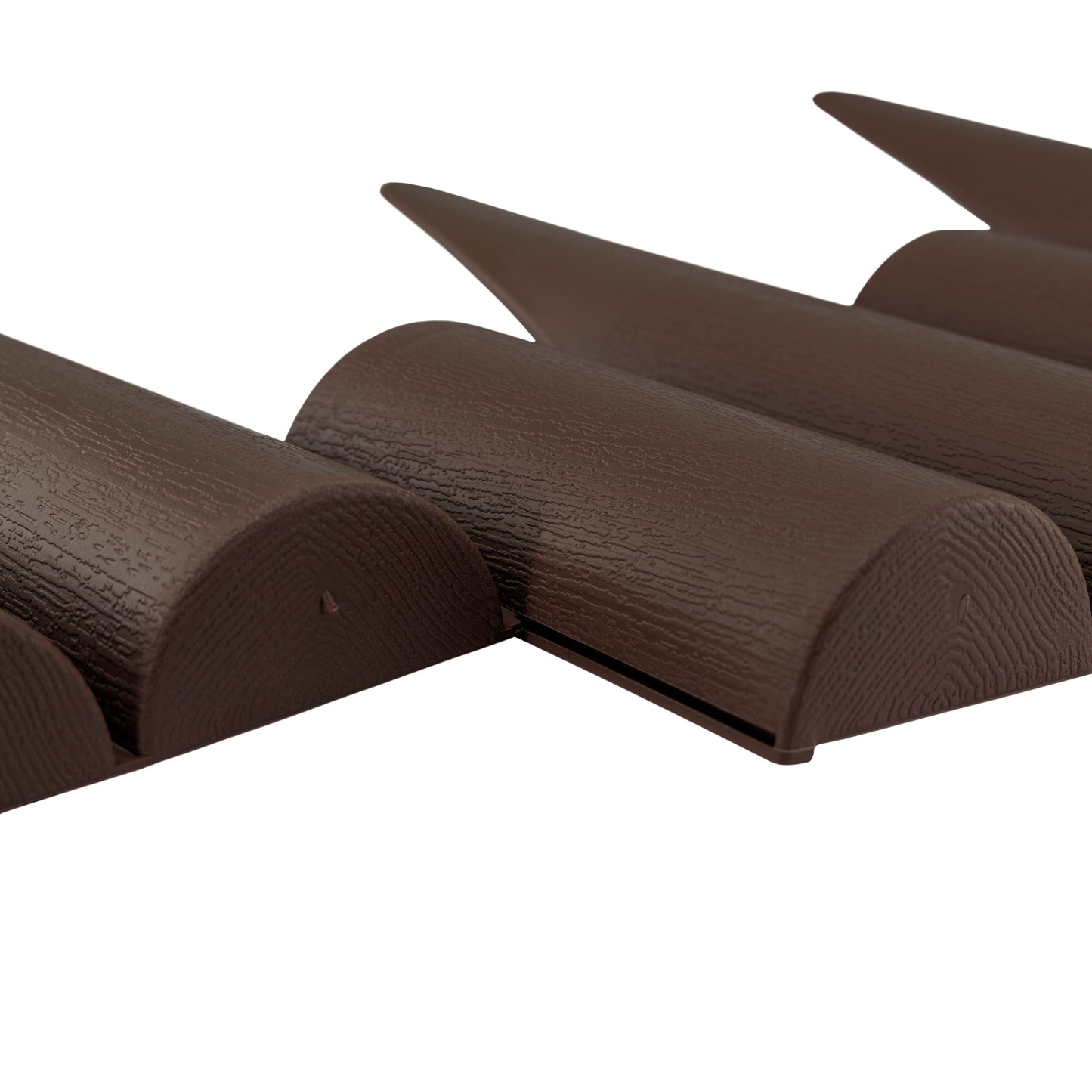 Brown Plastic Palisade Lawn Border with Wood Effect 2.5m