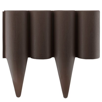 Brown Plastic Palisade Lawn Border with Wood Effect 2.5m