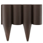 Brown Plastic Palisade Lawn Border with Wood Effect 2.5m