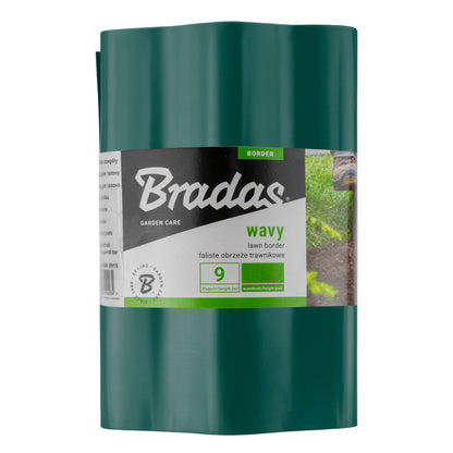 Green Plastic Wave‑Pattern Lawn Edging Strip – 25cm × 9m