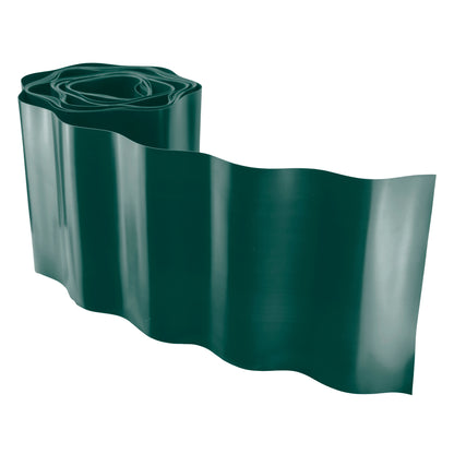 Green Plastic Wave‑Pattern Lawn Edging Strip – 20cm × 9m