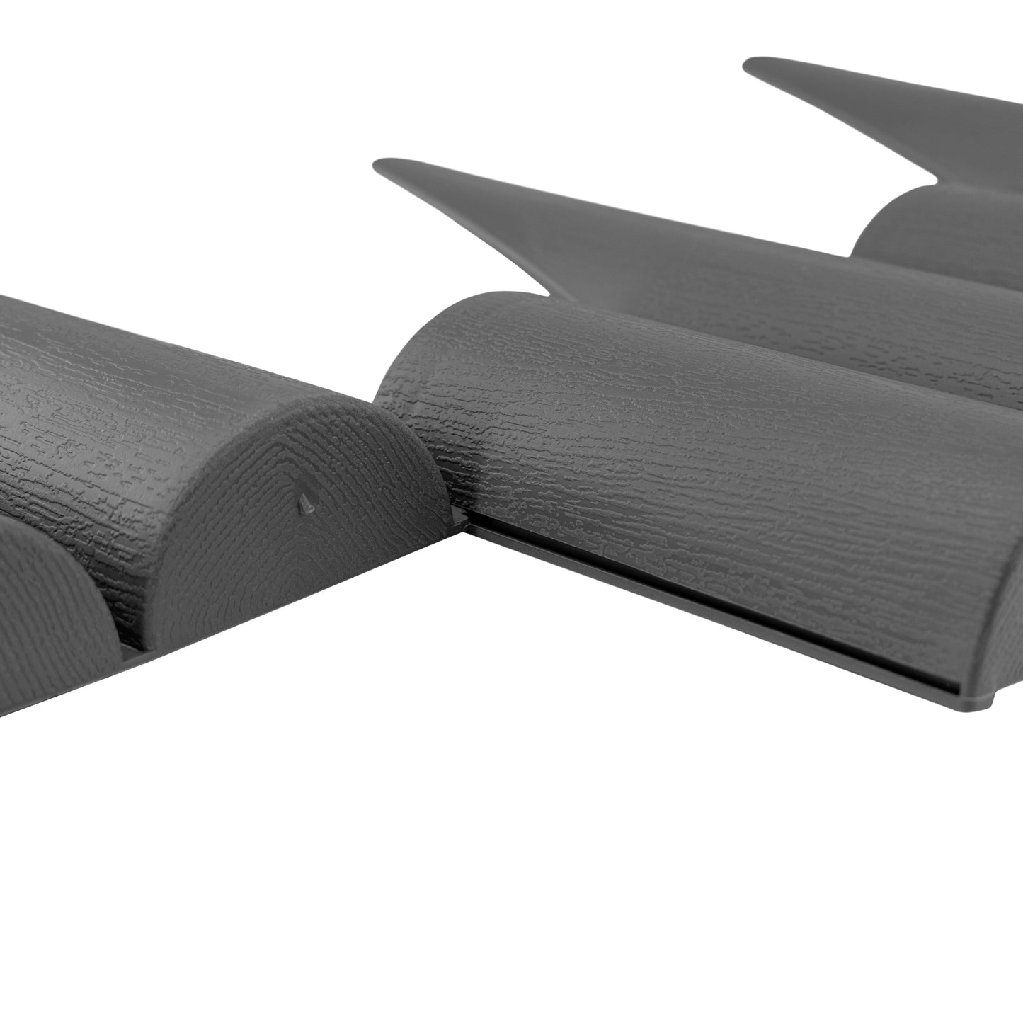 Grey Plastic Palisade Lawn Border with Wood Effect 2.5m